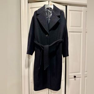 & OTHER STORIES Voluminous Belted Wool Coat Navy XS
